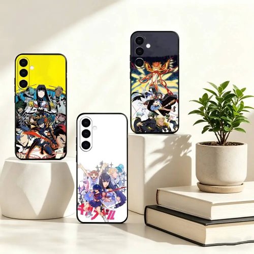 アニメ キルラキル スマホケース ブラック シリコン ソフト Samsung Galaxy A73 A72 A71 A70 A53 A52 A51 対応