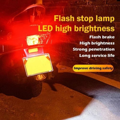 Lampu Rem Motor LED Berkedip untuk Berkendara Siang dan Malam, Tahan Suhu Tinggi, Visibilitas Meningkat
