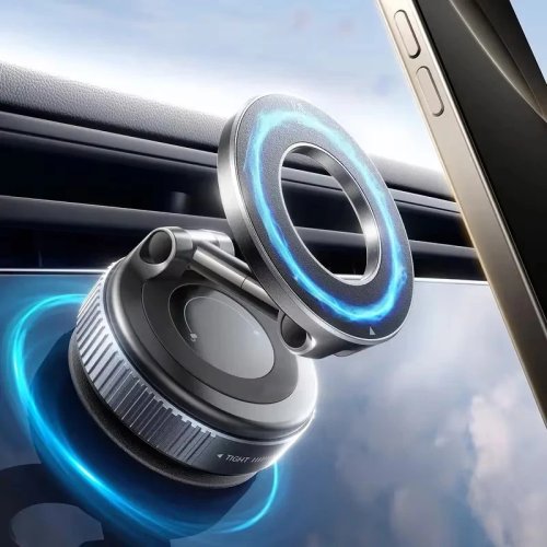 Supporto per telefono in auto, ventosa magnetica, pieghevole, regolabile per navigazione