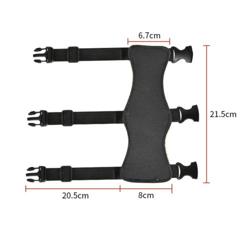 Protector de brazo de cuero y lana para adulto, diseño reversible de temporada, con 3 broches de plástico ajustables