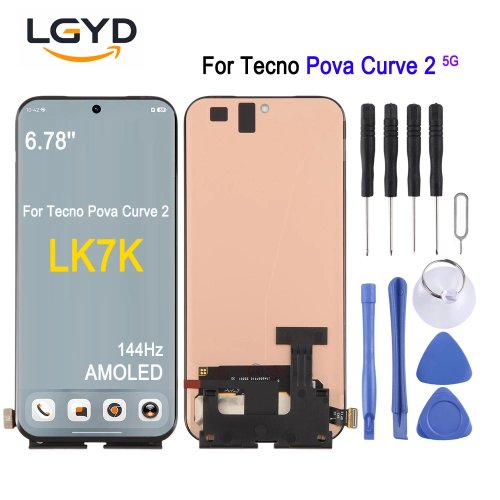 6,78-дюймовый AMOLED-дисплей 144 Гц для Tecno Pova Curve 2 5G, LK7K, сенсорный экран для замены, запчасть для ремонта