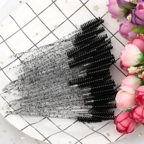 50 uds Cepillos Spoolie Desechables para Cejas y Extensiones de Pestañas, Accesorio de Belleza DIY
