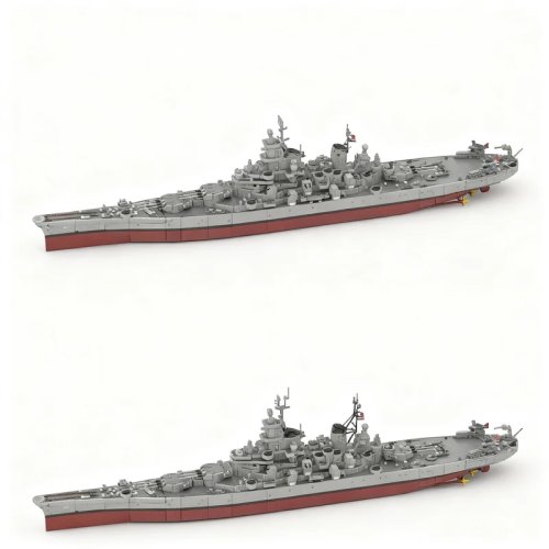 8042피스 MOC 군함 전함 USS 아이오와 BB-63 브릭 조립 장난감 생일 선물