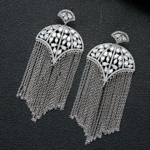 Luxury Cubic Zirconia Drop Earrings for Women – Wedding & Engagement Jewelry