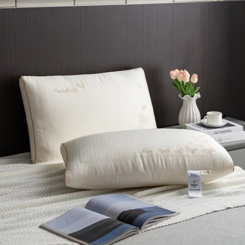 2025 New Silkworm Chrysalis Protein Silk Pillow, 48x74cm, Breathable, Single/Pair Set