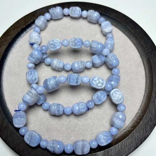 Natuurlijk Blauwe Kantagaat Pixiu Armband 9mm, Kristal Kwarts Rijkdom Kralen, Mode Sieraden Cadeau voor Dames