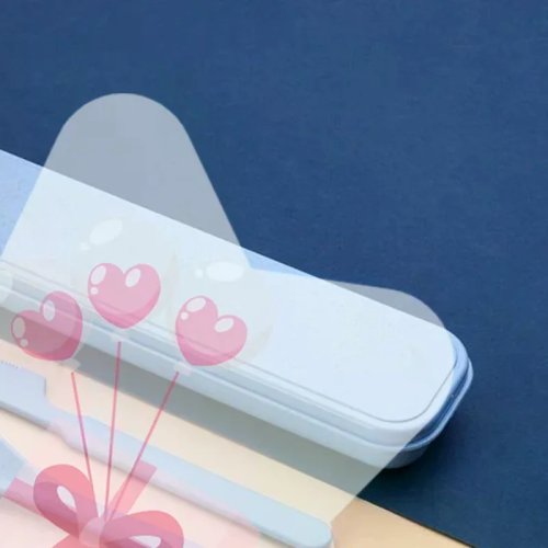 Wiederverwendbares Besteckset aus Weizenstroh, BPA-frei, mit Messer, Gabel, Löffel und Etui, für Büro, Mittagspause und Reise
