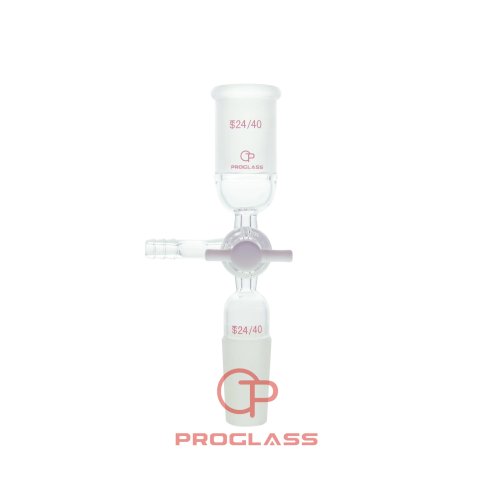 อุปกรณ์ปรับต่อห้องปฏิบัติการ, การระบาย, ไม่มีอากาศ, Schlenk, ก๊อก PTFE, 24/40