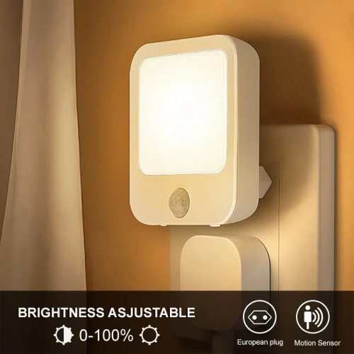 Bewegungssensor LED Nachtlicht, tragbare Nachttischlampe mit EU/US Stecker für Kinder