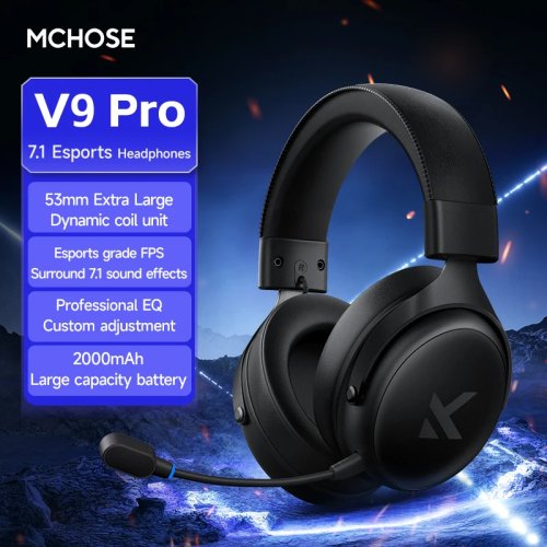 MCHOSE V9 Pro 게이밍 헤드셋 마이크 포함 블루투스 무선 3모드 PC용