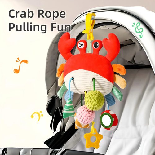 Cartoon Bed Hanging Toy with Bell and Drawstring – Chewable Pendant for Pets