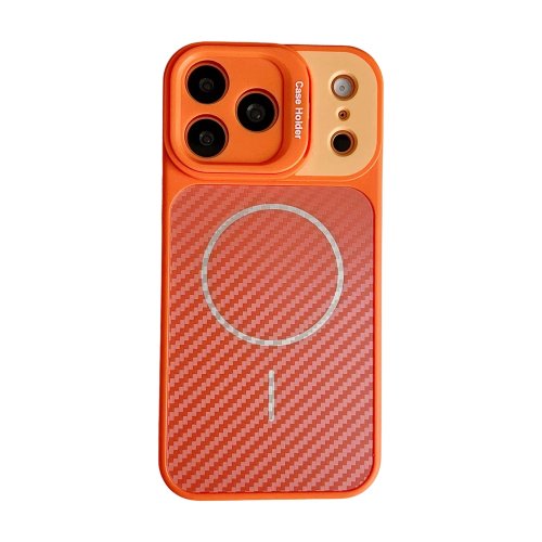 Capa estilo fibra de carbono para iPhone 17 Air Pro Max, compatível com Magsafe, carregamento sem fios magnético