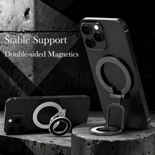 Supporto telefonico magnetico per auto per iPhone 12/13/14/15/16/17 Pro Max, rotazione 360°, pieghevole
