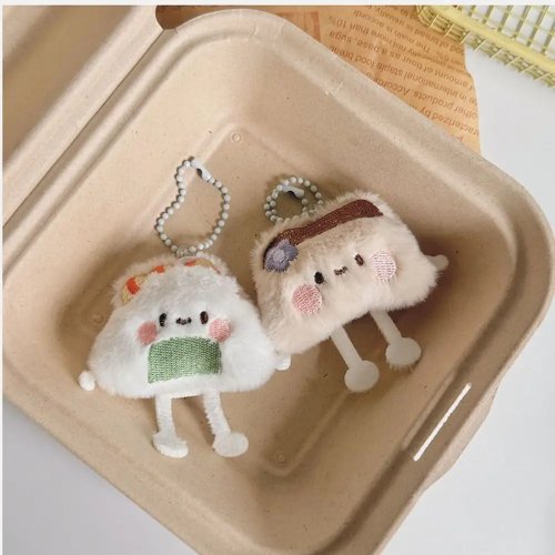 PP면 만두 키링 – 귀여운 음식 펜던트, 슈마이, 스시, 미니 인형 키링, 선물