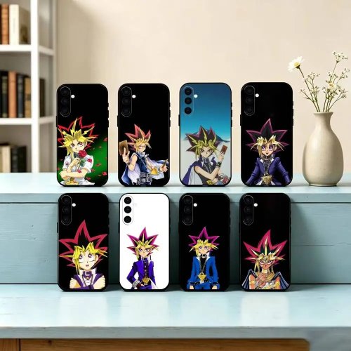 Casing HP Anime Yu-Gi-Oh! Yugi Muto untuk Samsung Galaxy A73, A72, A71, A70, A53, A52, A51, dan lainnya - Softcase Hitam