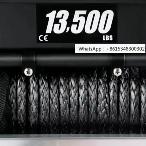 Guincho elétrico 12V 13.500 lb para camião/ATV com cabo sintético e comando remoto
