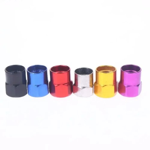 4 piezas tapones para válvulas de llanta de auto coloridos, de aleación de aluminio, tapas de polvo para sedán