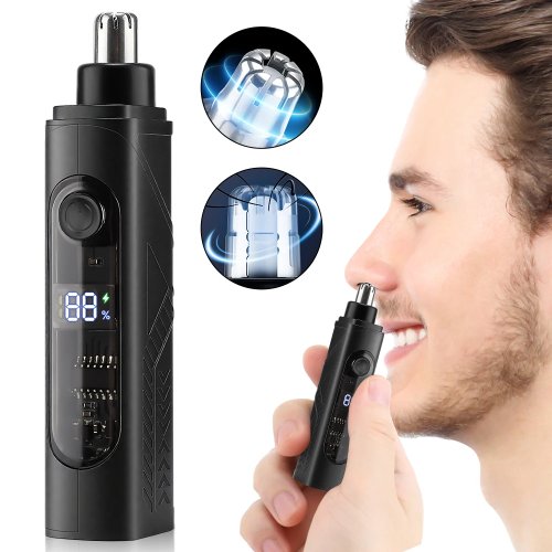 Recortador de vello nasal recargable y eliminador de vello facial para hombres – Herramienta de cuidado portátil