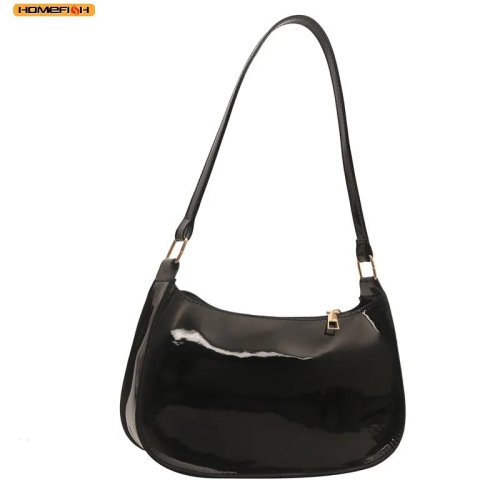 Tas Bahu Wanita HOMEFISH Kulit PU Warna Solid, Tas Mini untuk Belanja Sehari-hari