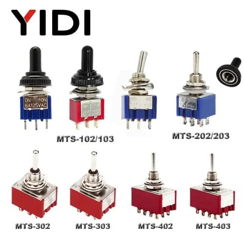 Saklar Toggle Mini 6mm 6A 125VAC, SPDT/DPDT/3PDT, dengan Tutup Tahan Air