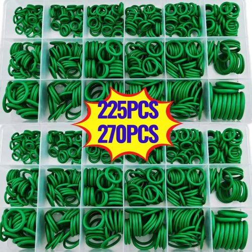 Paket O-Ring Karet untuk AC Mobil, 225 hitam & 270 hijau, Gasket Universal