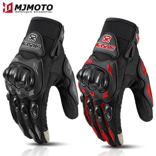 Guantes de motociclista de verano transpirables, full finger, antideslizantes, táctiles para motocross