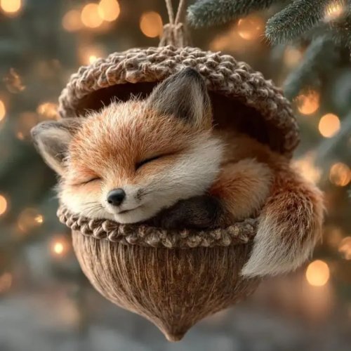 Ornamentos planos de bolota com animais da floresta 5/6 unid. - Decorações de Natal para árvore estilo bosque, figuras de animal com pinha