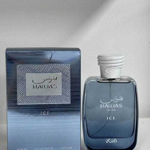 Rasasi Hawas Ice For Him EDP 100ml - Parfum Pria, Aroma Fresh Aquatic Aromatic, Tahan Lama, Mewah