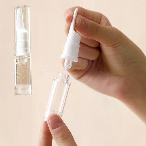 5ml Clear Airless Pump Bottle for Cosmetics, Travel Size Refillable Container for Eye Cream, Shampoo, Toiletries