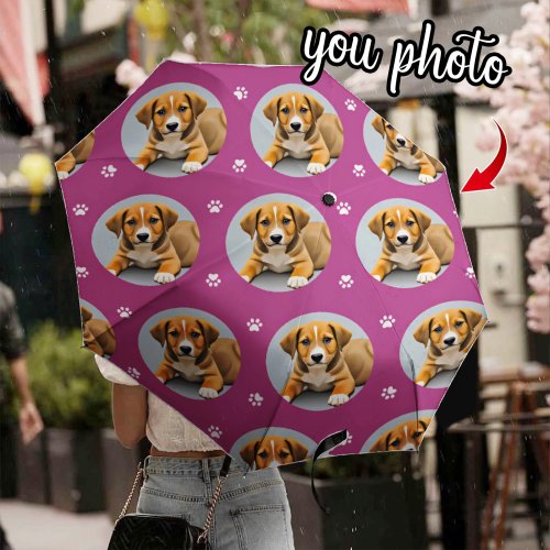 Ombrello Personalizzato con Foto, Stampa Personale del Viso, Automatico, Ombrello da Viaggio Portatile, Regalo per Uomo e Donna