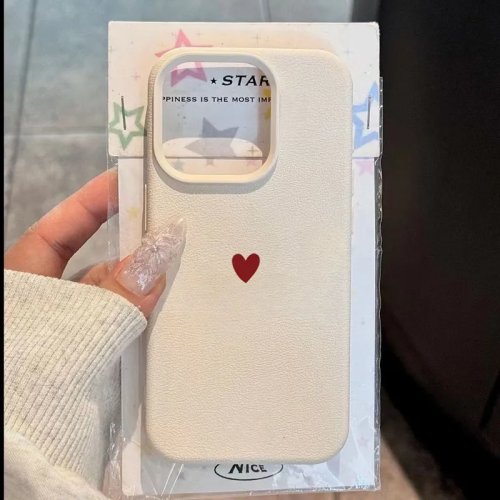 غلاف موبايل TPU ناعم أحمر بتصميم قلب بسيط لهواتف iPhone 17 Air 16 14 13 12 11 Pro Max 7 8 Plus وiPhone 16E 15 Pro
