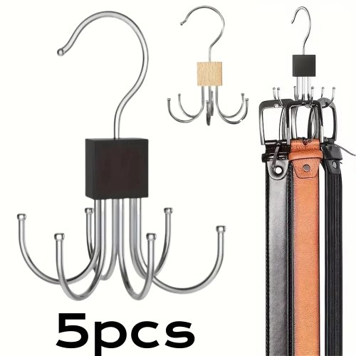 1/5 unid. Organizador Rotativo 360° com Múltiplos Ganchos para Malas, Cintos, Gravatas e Sutiãs - Organizador de Roupeiro