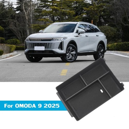 Organiseur de console centrale pour Omoda 9 C9 2025, ABS noir, plateau d'accoudoir, accessoire intérieur de voiture