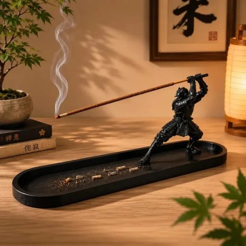 Giá đốt hương kiểu katana Nhật Bản, thiết kế kiếm samurai zen, máy khuếch tán tinh dầu, trang trí nhà cửa cho phòng khách và phòng ngủ