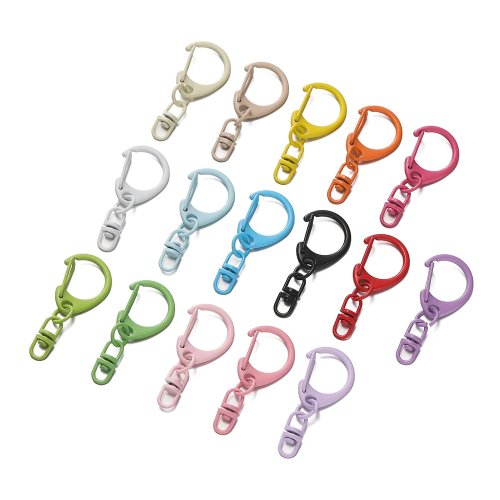5 pièces crochets en D colorés en alliage avec boucle rotative en huit pour porte-clés DIY, loisirs créatifs, breloques de sac, accessoires de porte-clés