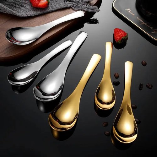 1 Pezzo Cucchiaio da Portata in Acciaio Inox 304, Manico Lungo, Resistente alla Ruggine, Ideale per Zuppa e Porridge, Utensile da Cucina Essenziale