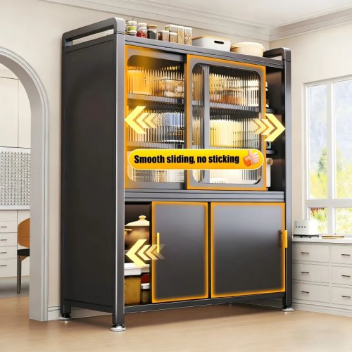 スチール製パントリー収納キャビネット、キッチン収納キャビネット、モダンなスチール製キッチンキャビネット