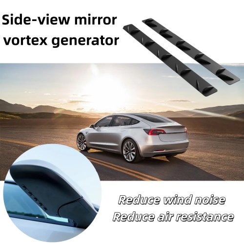 2 Stück Seitenspiegel-Vortex-Generatoren für Tesla Model 3, reduzieren Windgeräusche und Luftwiderstand, Auto-Zubehör