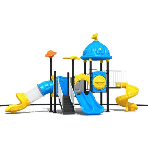 Tobogán y columpio de plástico para niños, equipo de parque infantil al aire libre