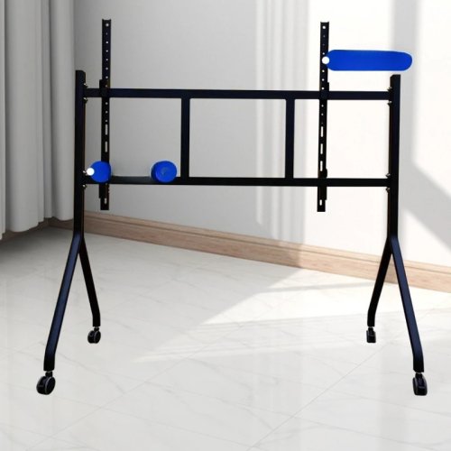 Support TV mobile sur roulettes, meuble TV en métal pour chambre et bureau
