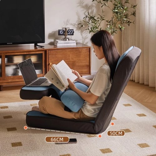 Sofá dobrável japonês para sala, com encosto reclinável e suporte lombar, para varanda e tatami