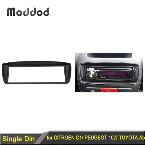 Panel para radio de una din para Citroen C1, Toyota Aygo, Peugeot 107 - Kit de montaje con bisel para auto
