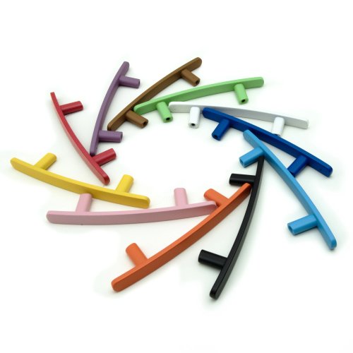 5 piezas manijas de colores para gabinetes y cajones, jaladeras simples para clóset, para cuarto de niños, herrajes de muebles modernos de aleación de zinc