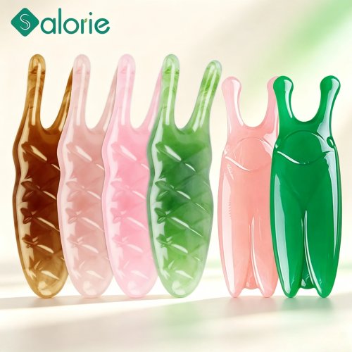 Tabla Gua Sha de resina – Imitación de jade, masajeador para cara y cuerpo, relajación
