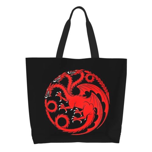 Bolsa de lona House Targaryen, gran capacidad, bolso de hombro para mujer