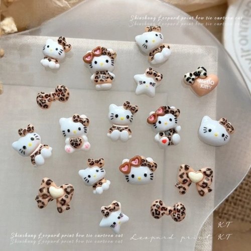 Adesivi per unghie Hello Kitty - Design fiocco e cuore, regalo per ragazze, all'ingrosso