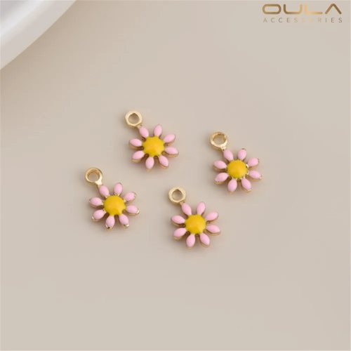 1 ชิ้น จี้ดอกเดซี่ ชุบทอง 14K อุปกรณ์ DIY สำหรับทำสร้อยข้อมือ สร้อยคอ ต่างหู