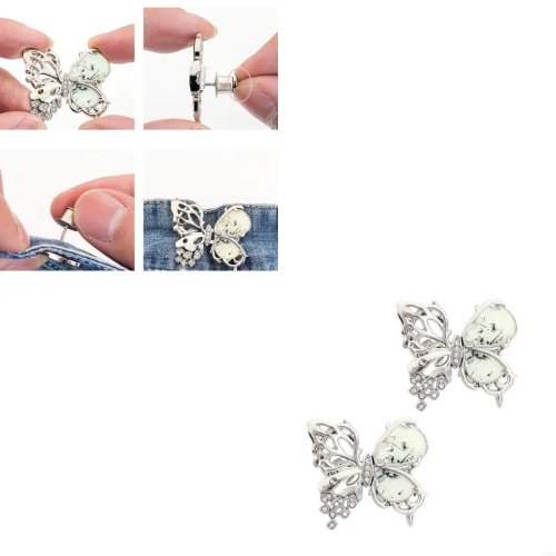 Waist Tightener/Extender Button for Pants & Skirts – Decorative Hollow Alloy Buttons (Y166)