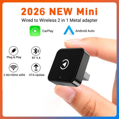 XUDA 무선 CarPlay & Android Auto 어댑터 미니박스 2-in-1 WiFi 및 Bluetooth 자동 연결 도요타, 볼보, 메르세데스-벤츠, MG, 기아, 마즈다, 포드 지원