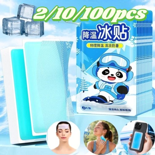 Cooling Gel Patch 100Pcs, 10H Long Lasting Disposable Cooling Stickers for Outdoor Camping Hiking Heat Relief